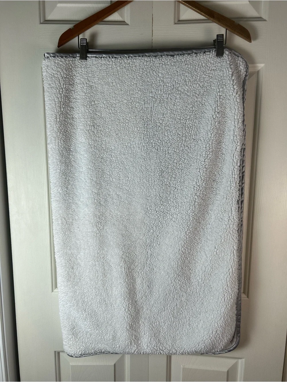Lullaby Lane Patchwork Squares Baby Blanket Gray White Cream Minky Dot Sherpa